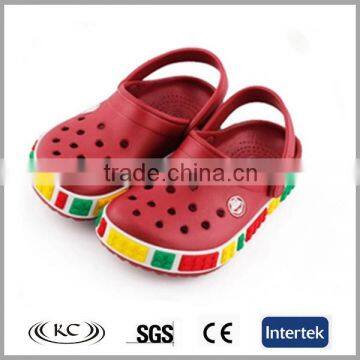 2014 beautiful red eva garden clogs with colourful edge