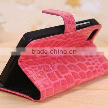 2013 new design Good quatliy Crocodile Flip leather case cover for Blackberry Z10