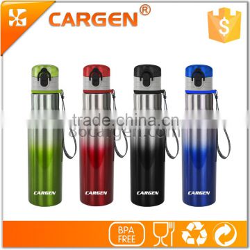 Flip top vacuum insulated stainless steel water bottle