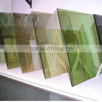 The multicolored translucent tinted tempered glass