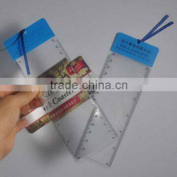 PVC Fresnel lens, pvc magnifier bookmark, magnifying glass ruler