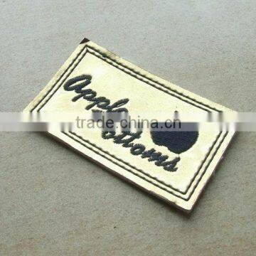 golden shinning embossed leather patch