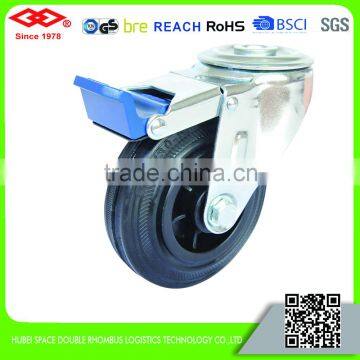 80mm Black Rubber Plastic Center Caster Wheel for Industry