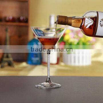 Crystal wine glass cup with chinese stone