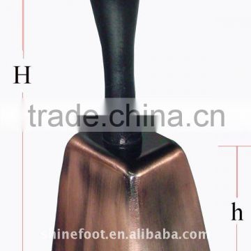 8inch square shape metal cow bell A11-H01 with your logo for football fans (E055)