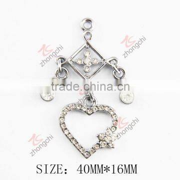 fashion decoration metal heart charm pendant