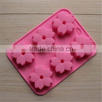 Silicone DIY Cold Soap Hand Mold Soap Mold Cherry Blossom Mold 6-hole Soap Mold Candle Bakeware Maker