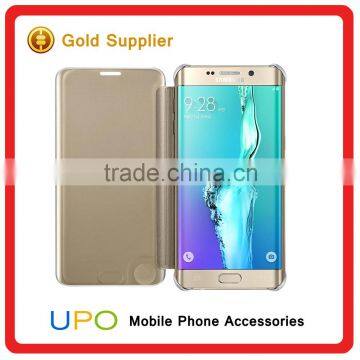 [UPO] Top Selling Clear View Translucent Flip Electroplating Mirror PC Smart Phone Case for Samsung Galaxy S7 Edge Case photo-5