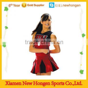 fashionable sleeveless sublimated printing red cheerleading uniform for girl