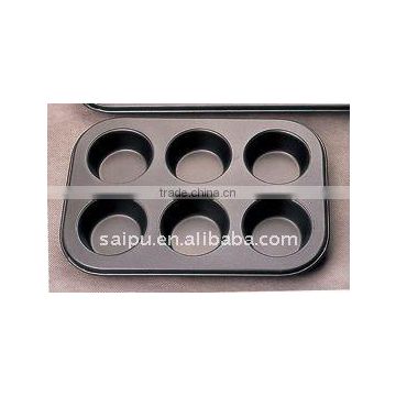 carbon steel non-stick 6cups muffin pan