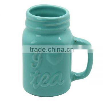 Wholesale Ceramic Beverage Mason Jar Mug