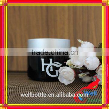 Fashion Design Cosmetic Black Glass Bottle and Face Cream Glass Jar for Cosmetic Packaging