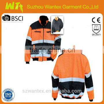 100% polyester working safety reflective winter men bomber jacket