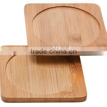 Custom Square Antique Bamboo Wood Wine Bottle Coaster