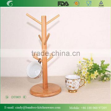 Bamboo 6 Cup Holder / Coffee Mug Stand / Mug Hanger Rack--Xingyuan