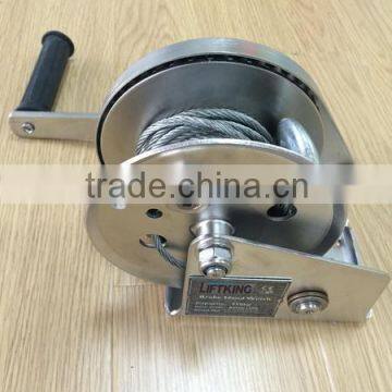 LIFTKING stainless steel manual boat pulling winch with steel cable