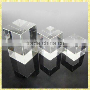 Personalized Blank Optical Glass Cube For Business Cooperation Gifts