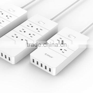 wholesale OEM Multi-Function 4 Outlet 5 Port USB Power Strip UL ETL CETL Certictication Socket smart extension cord with switch