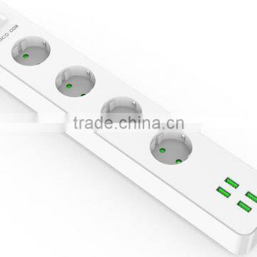 2015 HOT SALE ORICO OEM ODPC-4A4U surge protector with 4 port smart USB charger Power strip Eu Plug