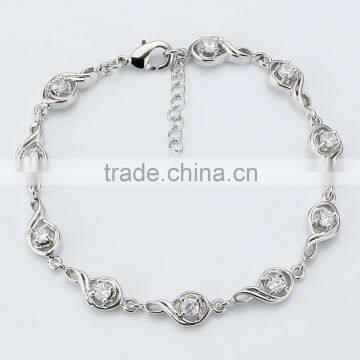 Classical 18k White Gold Plated Bracelet Musical Note Jewelry Inlaid Precious Gemstone for Party photo-3