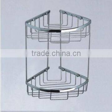 bathroom accessory/angle basket/chrome palted copper double basket