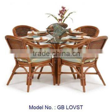 Rattan Indoor Furniture, Rattan Dining Set, 1+4 Rattan Set