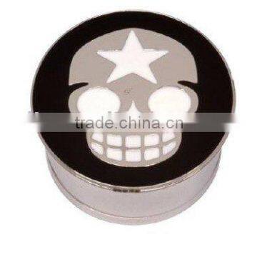 Stainless steel ear plug with star skull ear gauges body piercing jewelry