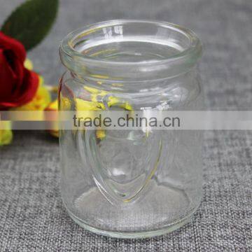 Mini glass yoghourt jar pudding jar with lovely logo