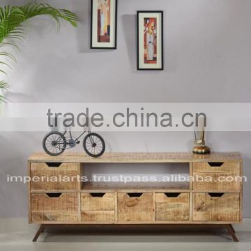 Iron wood drawer chest