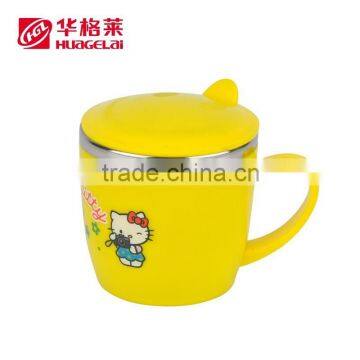 Stainless Steel Kid Hard Plastic Cups With Cover 8CM