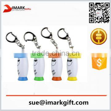 low price cartoon shaped ball pen with key ring on the cap/ hanger plastic pen