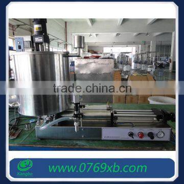 Jar filling machine for cosmetics with small cream mixer