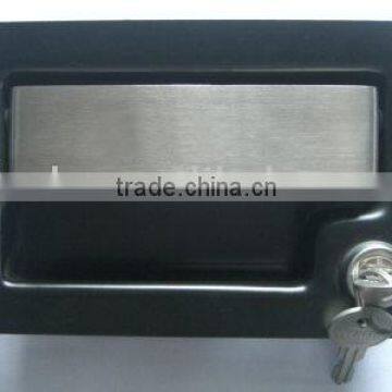 paddle latch with black powder polyester top coat