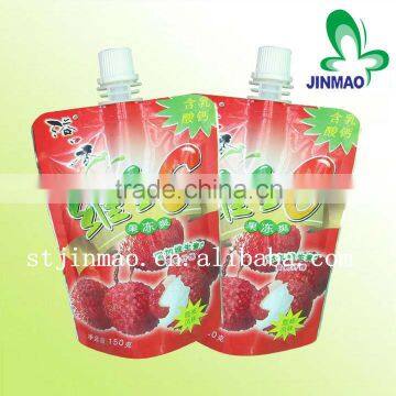 liquid stand up pouch/container with plastic for juicespout for sale