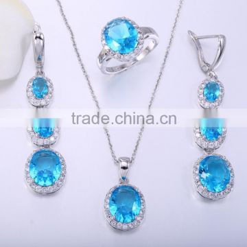 wholesale fancy design dubai costume fashion gemstone jewelry in silver