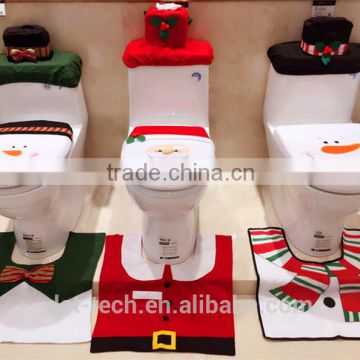 Fast shipping Christmas toilet set cushion lid cover