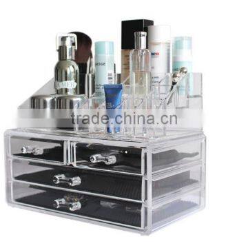 Wholesale Acrylic Jewelry & Cosmetic Makeup Storage Display Boxes Two Pieces Set.