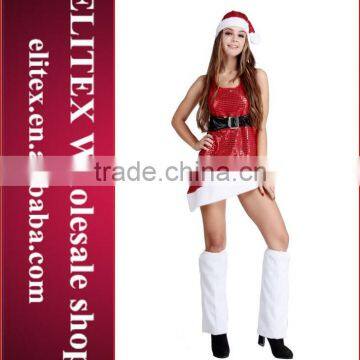 High-quality wholesale hot girl beautiful paillette red woman christmas costume