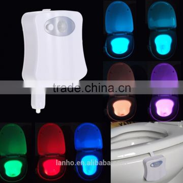 8 Colors LED Toilet Nightlight Motion Activated Light Sensitive Dusk to Dawn Battery-operated Lamp lamparas 3d tooth lamp