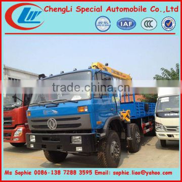 dongfeng 8x4 truck with brick crane,truck with loading crane