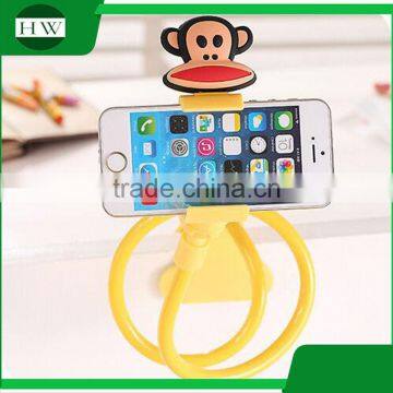 Plastic Cartoon Flexible Folding Telescopic Foldable Desktop Pad Cell Mobile Phone Bracket Stand Support Holder With Clip photo-3