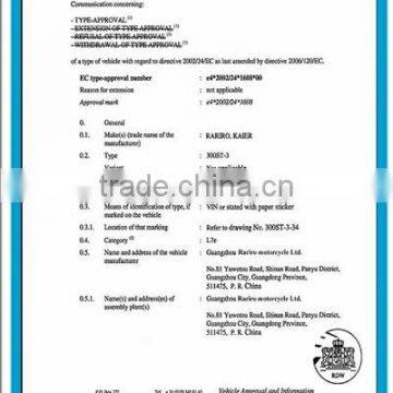 EEC approved ATV 300ST-3