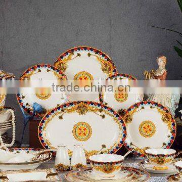 69pcs bone china dinnerware set for six