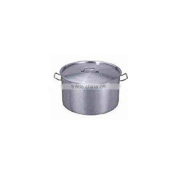 Stainless steel flat stockpot with extra thick bottom (Lid Thickness 1.0mm)