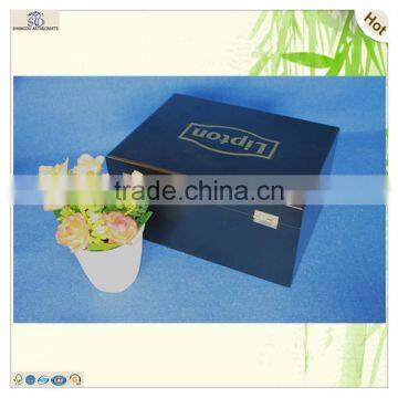 Large Grid Design Pine Hinge Lid Wooden Fruit Box photo-6