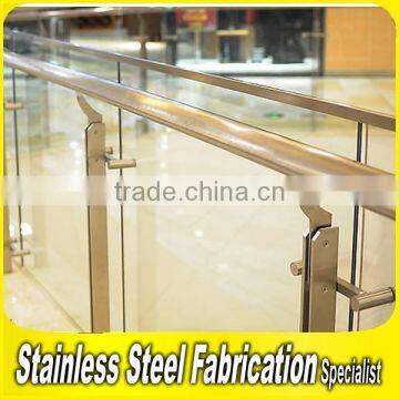 Brushed Stainless Steel Pipe and Glass Balcony Railing Designs
