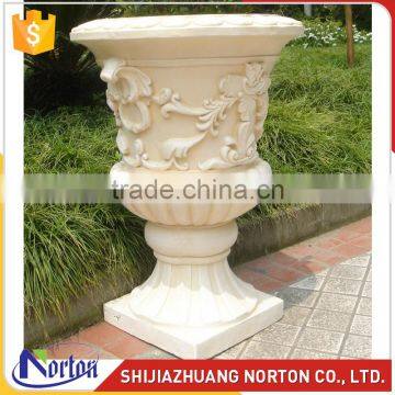 Stone carving flower relief flowerpot sculptures NTMR-RF00LI