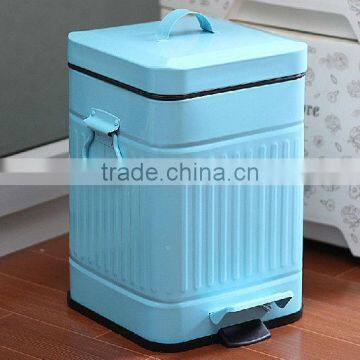 squared metal waste bin for bathroom