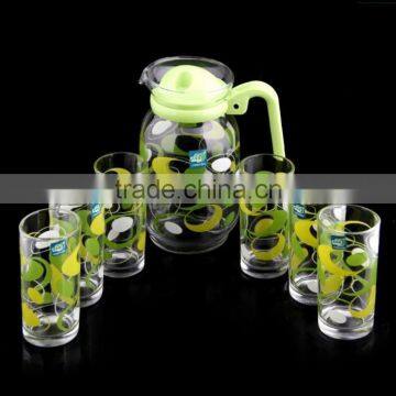 vintage glass wine pitcher set