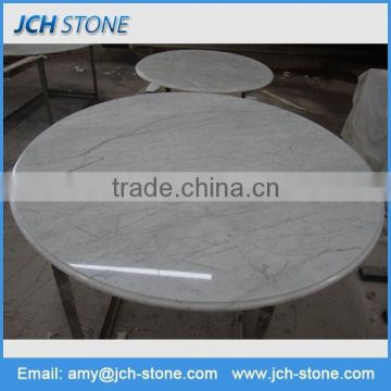 High grade white family dinner table marble stone round table top